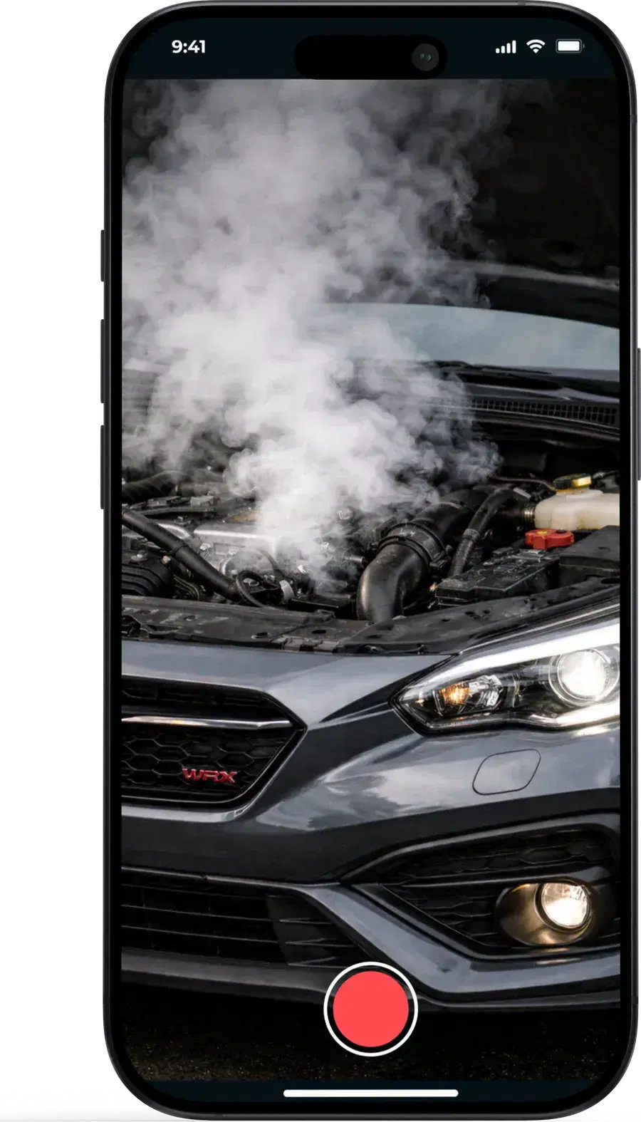 The Fixxr app recording a video of a car problem for diagnosis